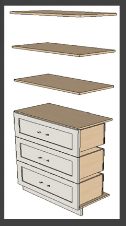 3 DRAWER / 2 SHELF